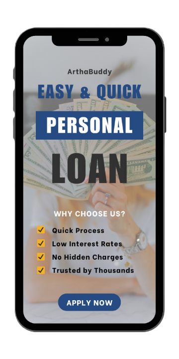 Indian business professional reviewing financial documents and calculator, modern office setting with charts and graphs